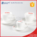Durável china planície branca café cerâmico xícara e saucers personalizado